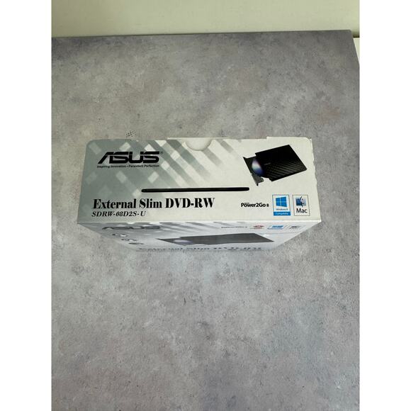 Asus SDRW-08D2S-UBGACI 8x External Dvd Writer Black Ext Slim Portable Diamond - Picture 3 of 5